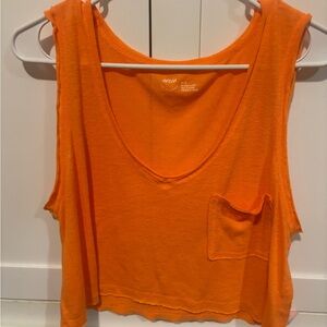 Aerie Vibrant Orange Tank Top with Pocket